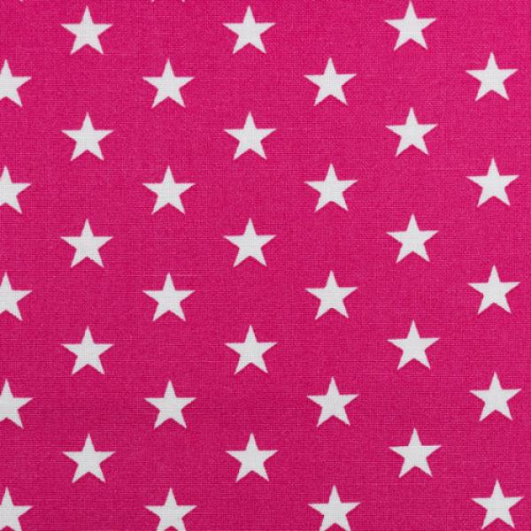 Baumwoll Druck Sterne Pink/Weiß  Ø 1 cm